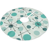 Stippen van het atoomtijdperk en stoeprand Aquamar Kerstboom Rok (Gekanteld)