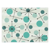 Stippen van het atoomtijdperk en stoeprand Aquamar Tafelkleed (Voorkant (Horizontaal))