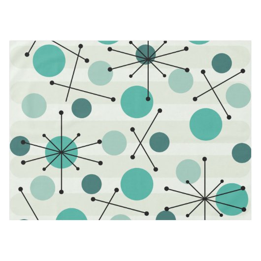 Stippen van het atoomtijdperk en stoeprand Aquamar Tafelkleed (Voorkant (Horizontaal))