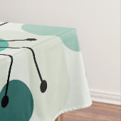 Stippen van het atoomtijdperk en stoeprand Aquamar Tafelkleed (Voorbeeld)