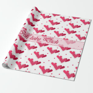 Stippen van het Duitse liefdesrood op witboek Cadeaupapier