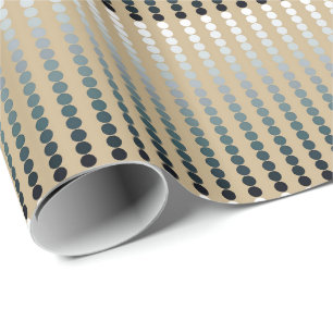 Stippen van het type Satin - taupe en pewter grijs Cadeaupapier