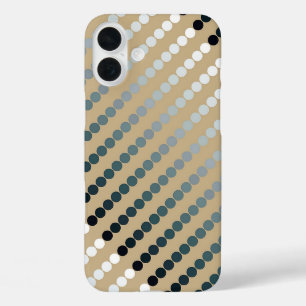 Stippen van het type Satin - taupe en pewter grijs iPhone 16 Plus Hoesje