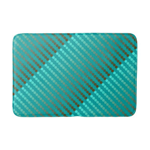 Stippen van het type Satin - turquoise en pewter g Badmat