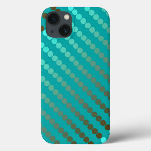 Stippen van het type Satin - turquoise en pewter g iPhone 13 Hoesje