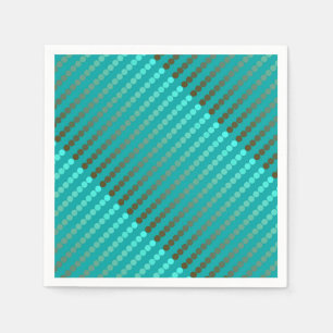 Stippen van het type Satin - turquoise en pewter g Servet
