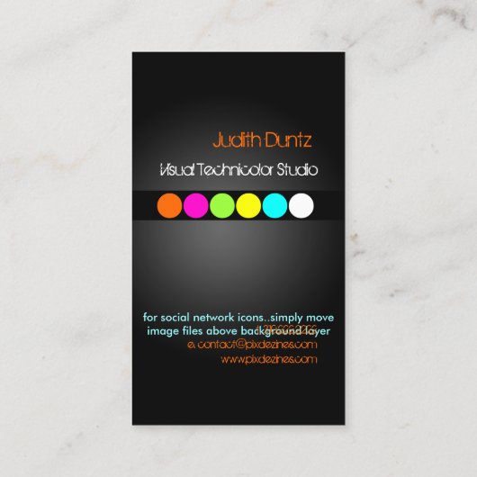 Stippen van kool/stijlvolle fluorescerende stoffen visitekaartje (Achterkant)