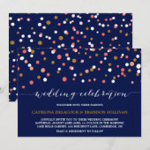 Stippen van koraal en goudConfetti | marineweddens Kaart (Voorkant / Achterkant)