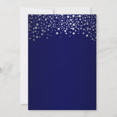 Stippen van Navy Blue en Silver Confetti Kaart (Achterkant)