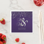 Stippen van Paarse en zilverConfetti Servet (Insitu)