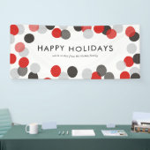 Stippen van rode en zwarte Confetti Prettige feest Spandoek (Beurs)