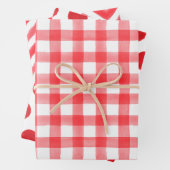 Stippen van rode Waterverf Gingham-pakpapier Inpakpapier Vel (In situ)