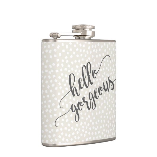 Stippen van witte Confetti Hallo Heupfles (Rechts)