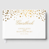 Stippen van witte en goudConfetti Gastenboek (Voorkant)