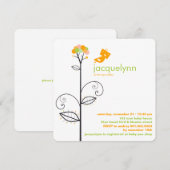 Stippen van zoete Oranje vogel - Baby shower Kaart (Voorkant / Achterkant)