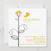 Stippen van zoete Oranje vogel - Baby shower Kaart (Voorkant)