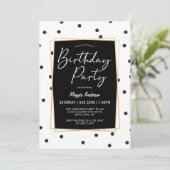 Stippen van zwarte en witte Confetti Kaart (Staand voorkant)