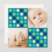 Stippen Vierkanten Blauw Aankondiging (Voorkant / Achterkant)