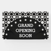 Stippen & vierkantjes & sterren / zwart wit + uw i spandoek (Horizontaal)