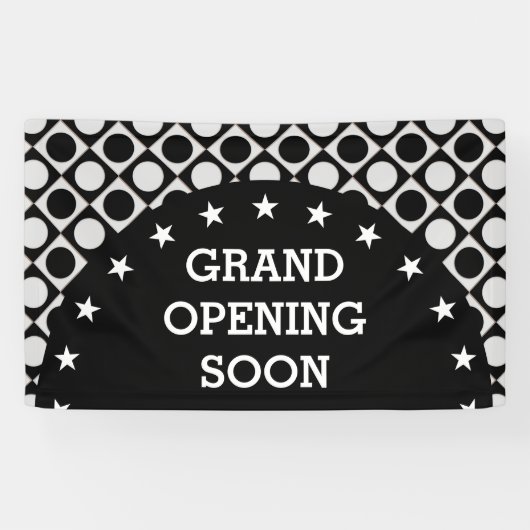 Stippen & vierkantjes & sterren / zwart wit + uw i spandoek (Horizontaal)