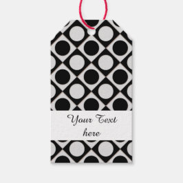 Stippen & vierkantjes / zwart wit + uw ideeën cadeaulabel