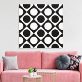 Stippen & vierkantjes / zwart wit + uw ideeën canvas afdruk (Insitu (Woonkamer))