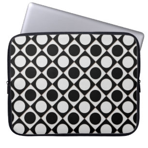 Stippen & vierkantjes / zwart wit + uw ideeën laptop sleeve