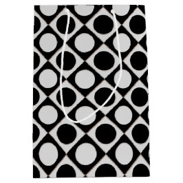 Stippen & vierkantjes / zwart wit + uw ideeën medium cadeauzakje