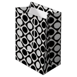 Stippen & vierkantjes / zwart wit + uw ideeën medium cadeauzakje