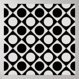 Stippen & vierkantjes / zwart wit + uw ideeën poster