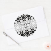 Stippen & vierkantjes / zwart wit + uw ideeën ronde sticker (Envelop)
