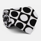 Stippen & vierkantjes / zwart wit + uw ideeën stropdas (Opgerold)