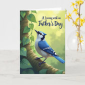 Stippen Vogel Vaderdag Kaart (Gele Bloem)