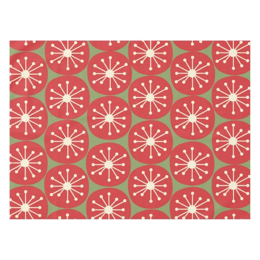 Stippen voor atoomtijdperk in kerstgroen rood crèm tafelkleed (Voorkant (Horizontaal))