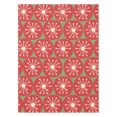 Stippen voor atoomtijdperk in kerstgroen rood crèm tafelkleed (Voorkant)
