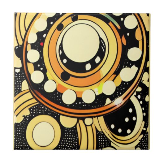 stippen voor  draaiende bovenste ruimteschip tegeltje (Voorkant)