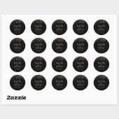Stippen voor Folie met zwarte en goudkleuren Ronde Sticker (Vel)
