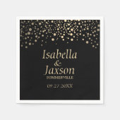 Stippen voor Folie met zwarte en goudkleuren Servet (Voorkant)