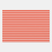 Stippen voor papiervellen, SANTA, RODE STRIPES Inpakpapier Vel (Voorkant 2)