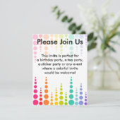 Stippen voor regenboogbrabbels kaart (Staand voorkant)