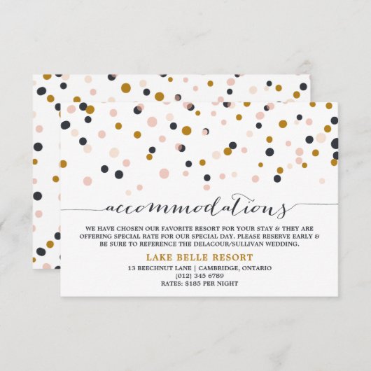 Stippen voor roze en goudConfetti Kaart (Voorkant / Achterkant)