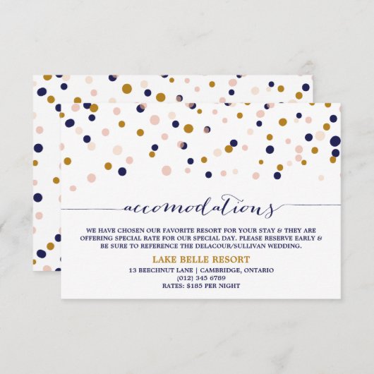 Stippen voor roze en goudConfetti Kaart II (Voorkant / Achterkant)