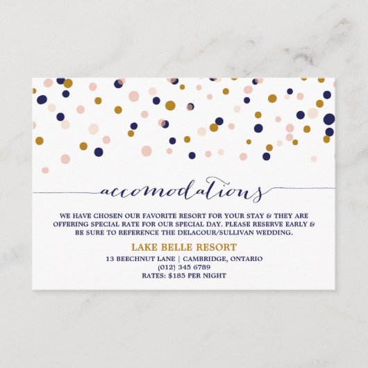 Stippen voor roze en goudConfetti Kaart II (Voorkant)