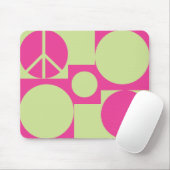 Stippen voor roze en groene vrede muismat (Met muis)