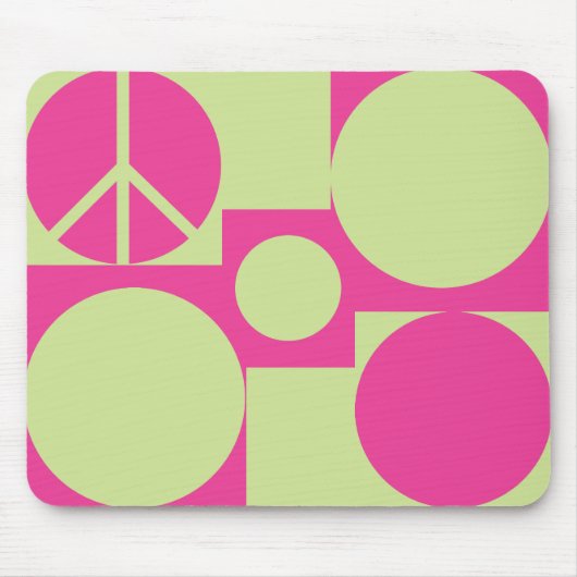 Stippen voor roze en groene vrede muismat (Voorkant)