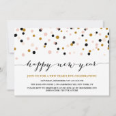 Stippen voor roze en koperConfetti nieuwjaarsfeest Kaart (Voorkant)