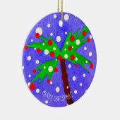 Stippen voor Tropische kerstboomsneeuw Keramisch Ornament (Rechts)