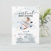 Stippen voor vliegtuigmuis - Virtual Baby shower Kaart (Staand voorkant)