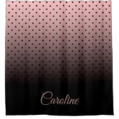 Stippen voor zwart en Roos Douchegordijn (Voorkant)