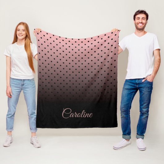 Stippen voor zwart en Roos Fleece Deken (In situ)